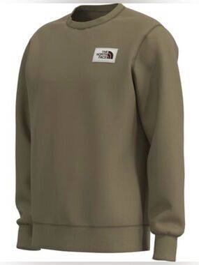 The North Face Heritage Patch olive green crewneck sweater sweatshirt TNF